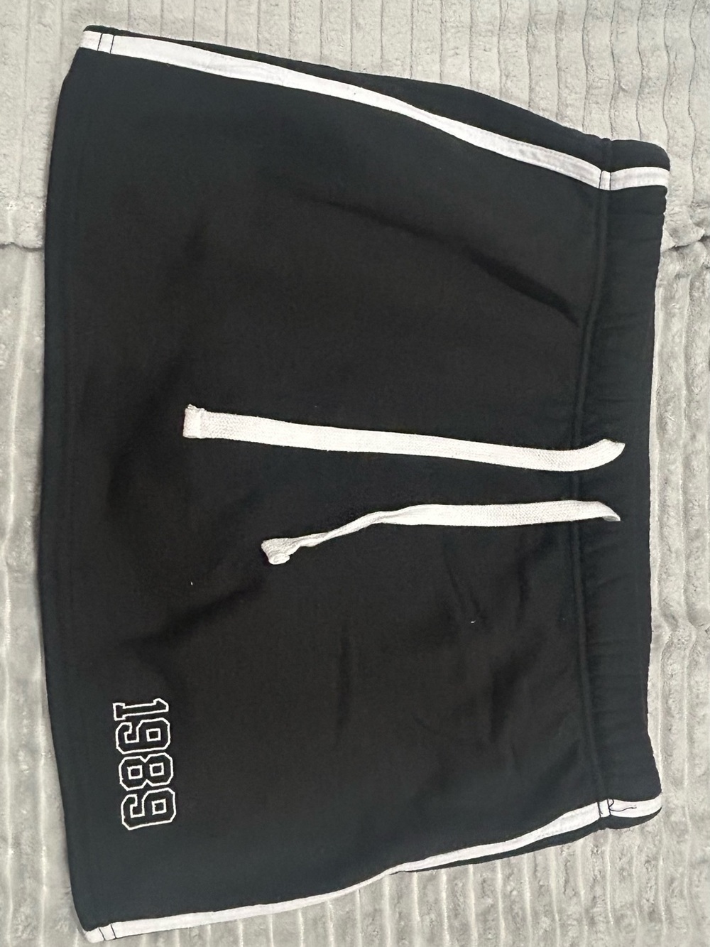 Kids Black Athletic Shorts with White Trim